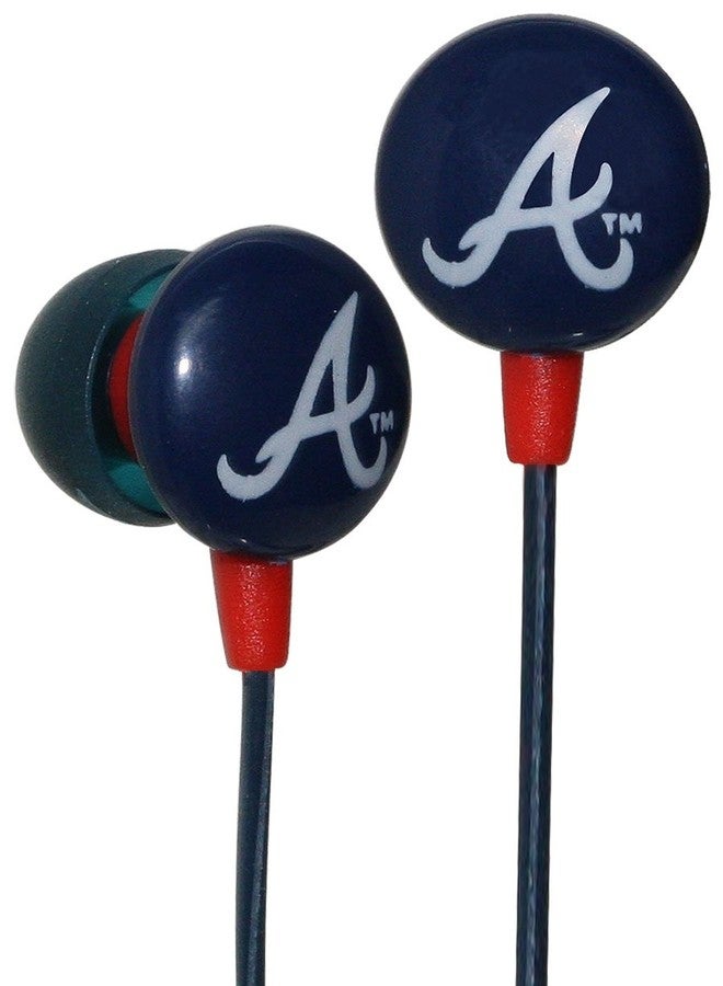 iHip MLF10169ATL MLB Atlanta Braves Printed Ear Buds, Blue/Red - Image 1