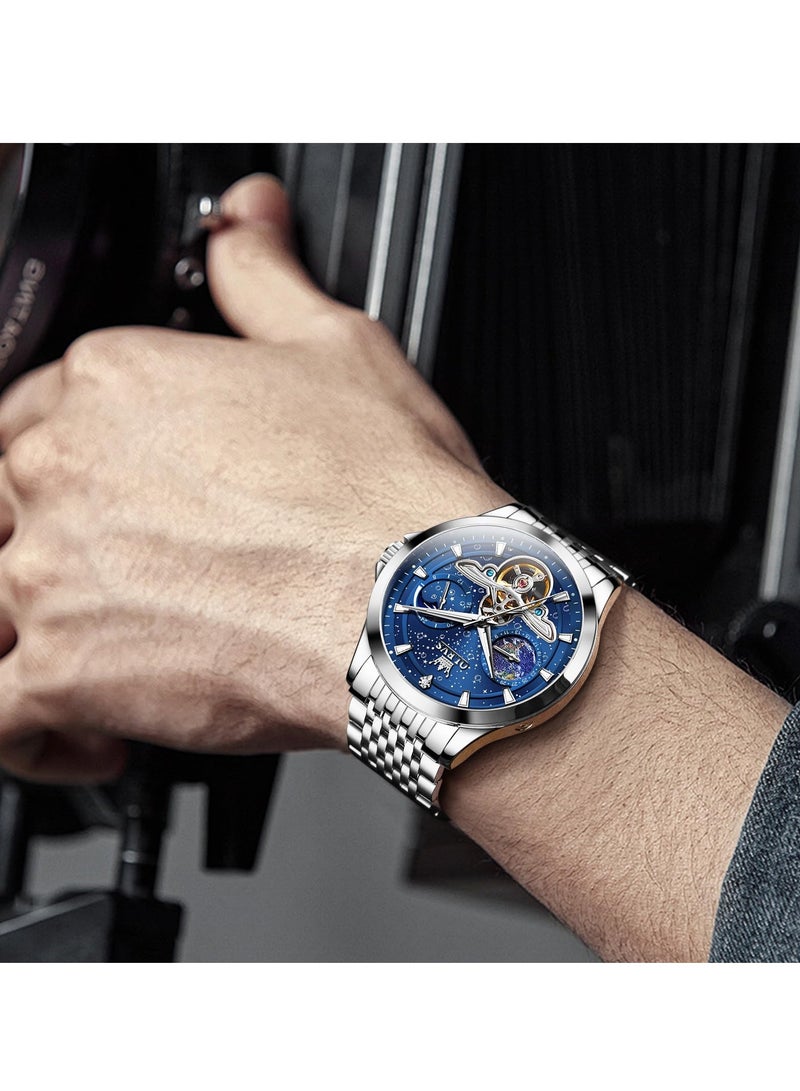 أوليفز ساعة OLEVS للرجال أوتوماتيكية مجوفة فاخرة مقاومة للماء ومضيئة 6705 - Image 2