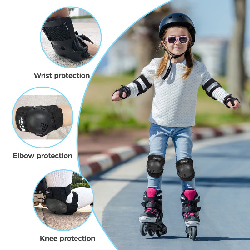 BOSONER Kids/Youth Knee Pad Elbow Pads for Roller Skates Cycling BMX Bike Skateboard Inline Rollerblading, Skating Skatings Scooter Riding Sports - Image 2