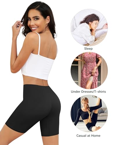 voenxe Women Cotton Boy Shorts Underwear,Lady Boxer Brief,High Waist Anti Chafe Short for Under Dress,Soft Biker Panty 4Pack Coffee - Image 5