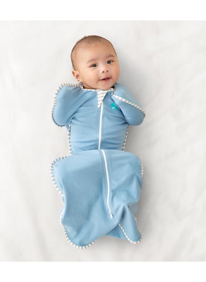 LOVE TO dream Love To Dream Swaddle Blanket Newborn Essentials For 0-6 Months Baby Girls And Boys 1.0 TOG Baby Sleeping Bag With Arms, Provides Comfortable And Quiet Sleep Cotton Fabric (Dusty Blue, NB) - Image 3