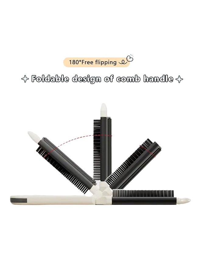 Depend 2 Pack Folding Hair Mini Brush With Mirror Portable Travel Hair Brush Air Cushion Comb Pocket Hair Styling Brush Hair Massage Brush for Women Men - Detangle Smooth And Style Any Hair Type - Image 3