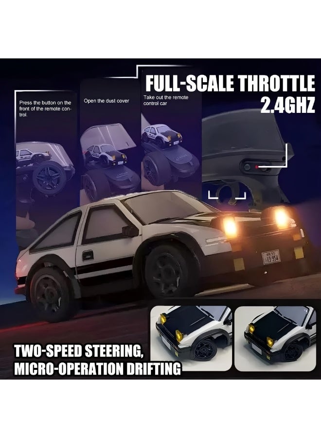 HOBB 1:64 Scale Mini RC Drift Classic Car | High-Speed Remote Control Racing Car with Lights | Powerful Motor Toy for Kids and Adults | Perfect for Office Desk and Home Play - Image 4