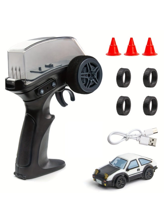 HOBB 1:64 Scale Mini RC Drift Classic Car | High-Speed Remote Control Racing Car with Lights | Powerful Motor Toy for Kids and Adults | Perfect for Office Desk and Home Play - Image 1