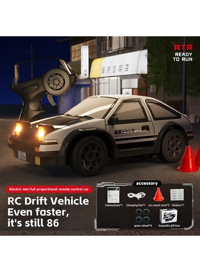 HOBB 1:64 Scale Mini RC Drift Classic Car | High-Speed Remote Control Racing Car with Lights | Powerful Motor Toy for Kids and Adults | Perfect for Office Desk and Home Play - Image 2