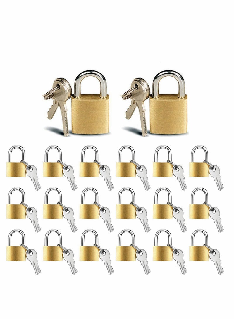 Y&D Luggage Locks Small with Keys, 12 Pcs Mini Metal Padlock for Luggage, Backpacks, Gym Bags, Jewelry Box, Diaries - Image 1