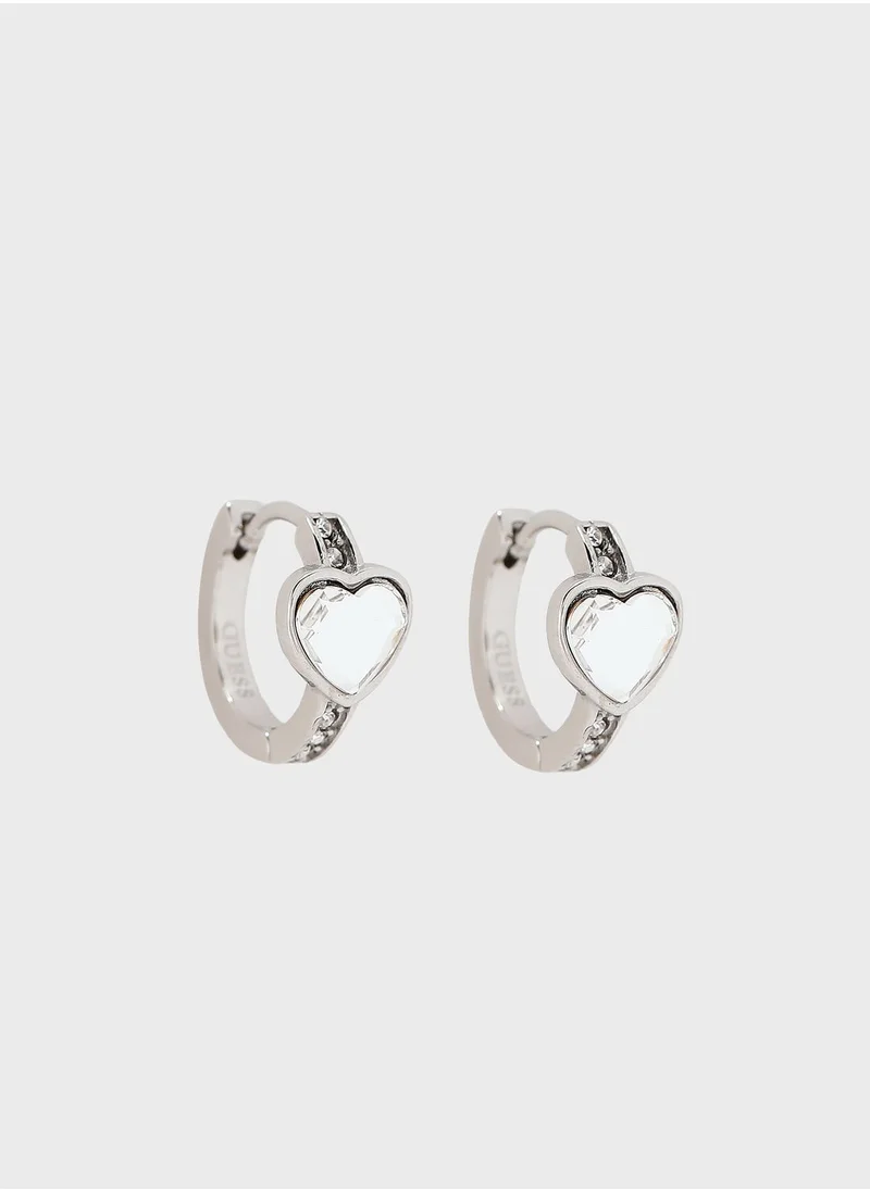GUESS Heart & Pave Hugs Earrings