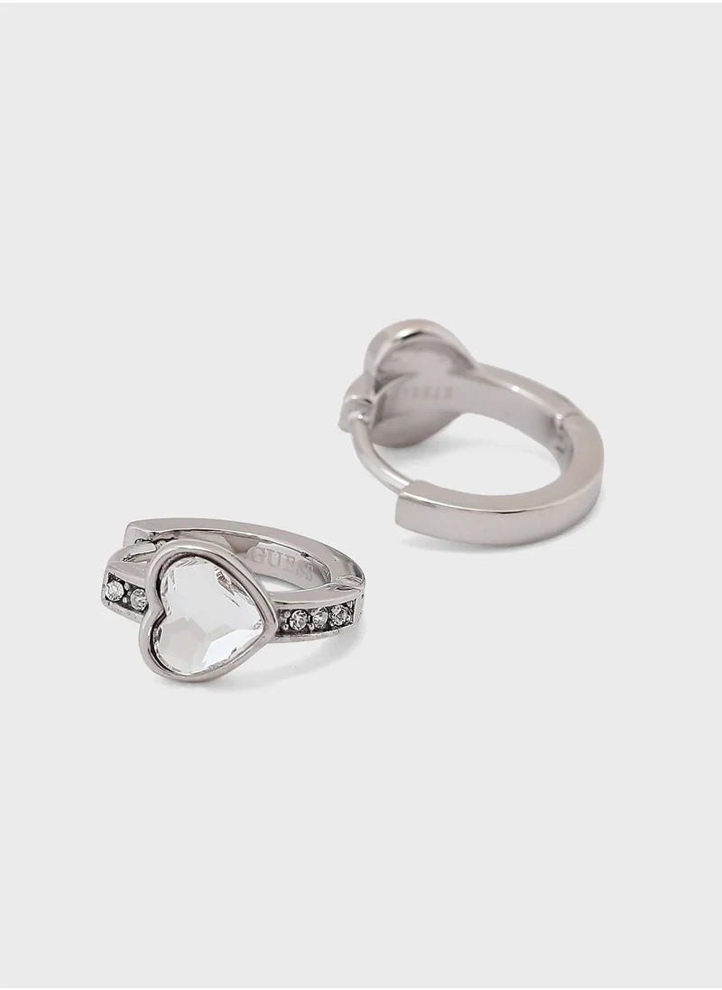 GUESS Heart & Pave Hugs Earrings