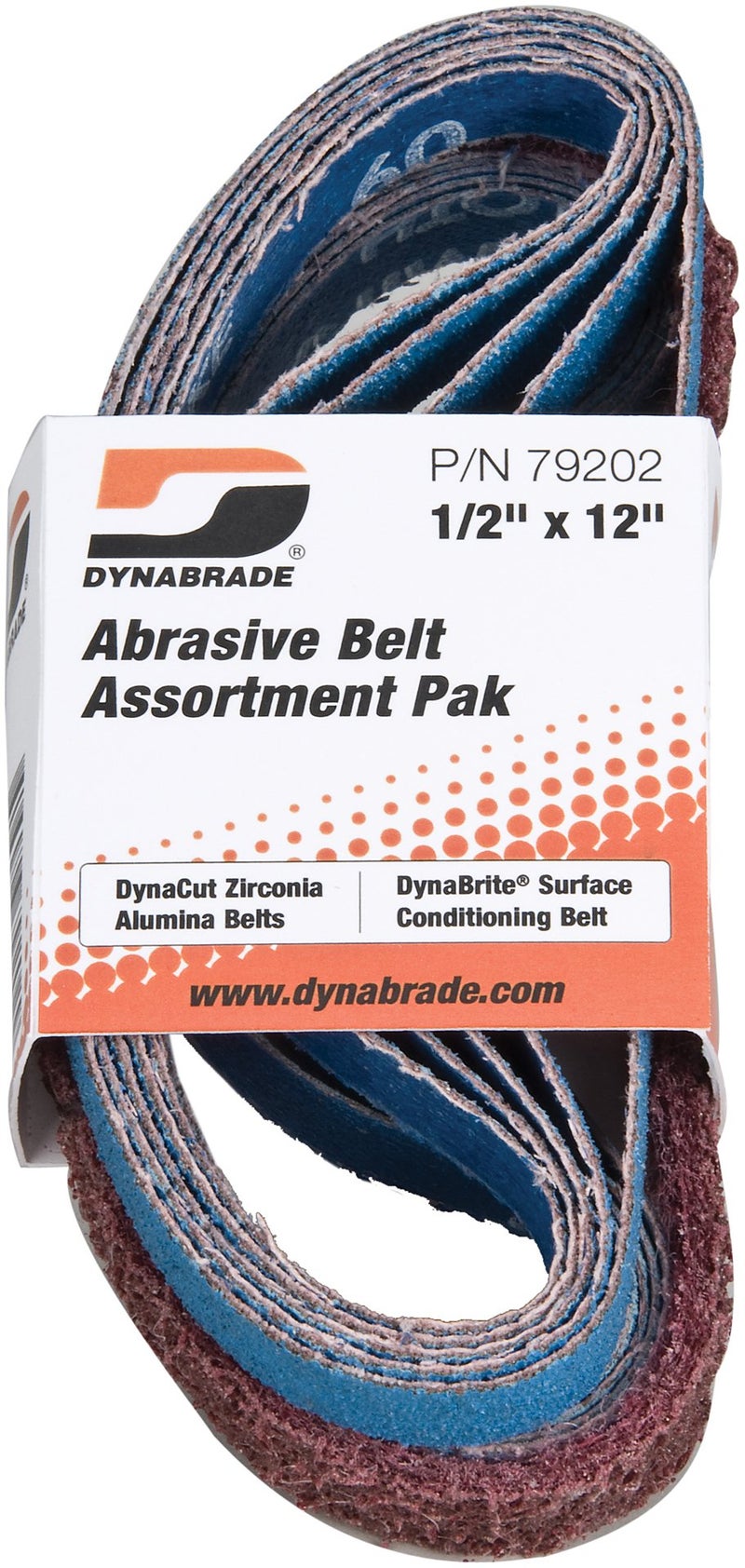 Dynabrade (79202) Belt Assortment Pak | 1/2"" (13 mm) Wide x 12"" (305 mm) Long | Assorted DynaCut and DynaBrite Belts | For Use with Dynabrade Abrasive Belt Tools - Image 3