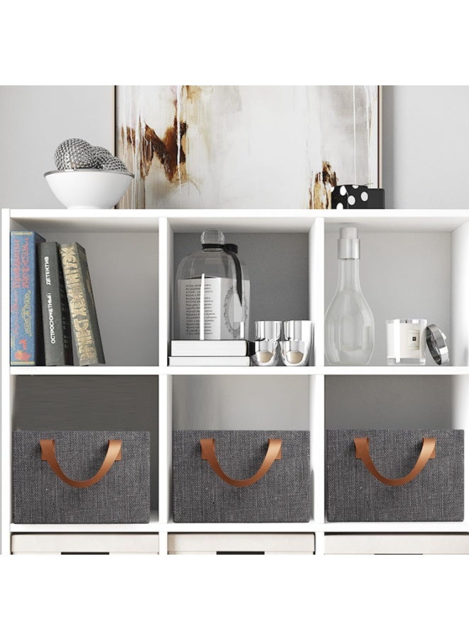 FALMER 6-Piece Fabric Clothes Storage Box Organizer with Steel Frame and Foldable Storage Container, Large Fabric Storage Box 44*30*20cm (Pack of 6, Gray) - Image 4