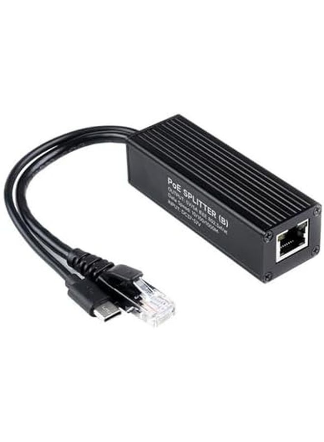 Gigabit Ethernet Splitter Adapter 5V 5A Output For Camera Access Point VoIP Phone Black - Image 2