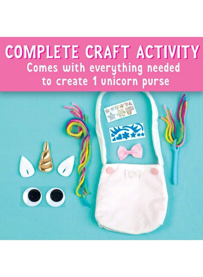 Creativity for Kids Unicorn Purse Create A No Sew Fabric Unicorn Bag Crafts Boosts Fine Motor Skills For Preschoolers White - Image 3