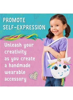 Creativity for Kids Unicorn Purse Create A No Sew Fabric Unicorn Bag Crafts Boosts Fine Motor Skills For Preschoolers White  - Image 5