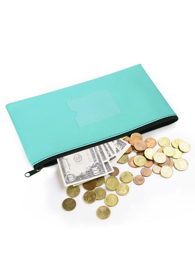 Sinzip 4 Pack Bank Deposit Money Bag Heavy Duty Leatherette Security Zipper Wallet With Clear Window Coin Bag Cash Bag Tool Pouch Assorted Colors (4 Pack Mixcolor03) - Image 2