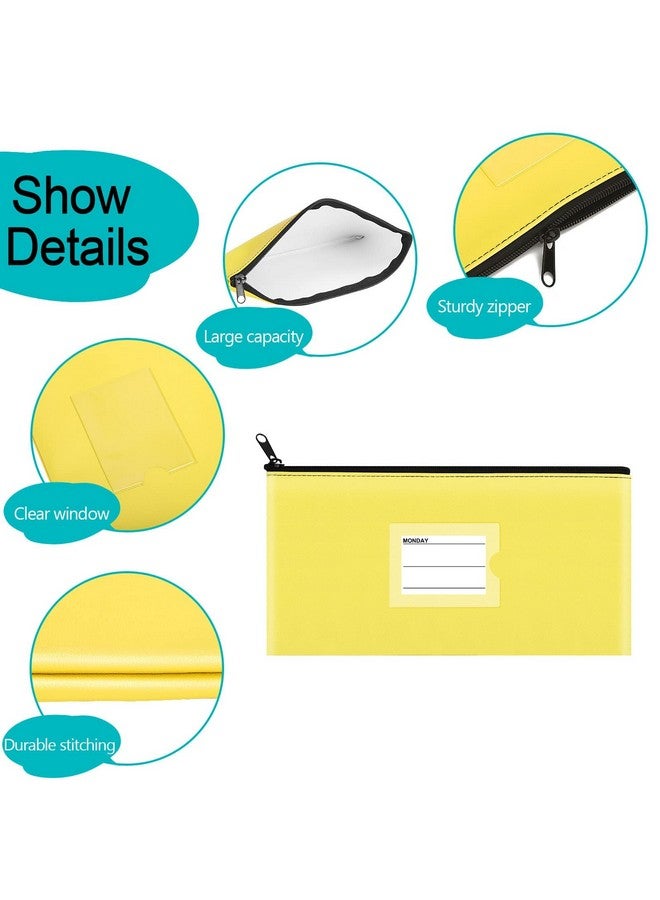 Sinzip 4 Pack Bank Deposit Money Bag Heavy Duty Leatherette Security Zipper Wallet With Clear Window Coin Bag Cash Bag Tool Pouch Assorted Colors (4 Pack Mixcolor03) - Image 4