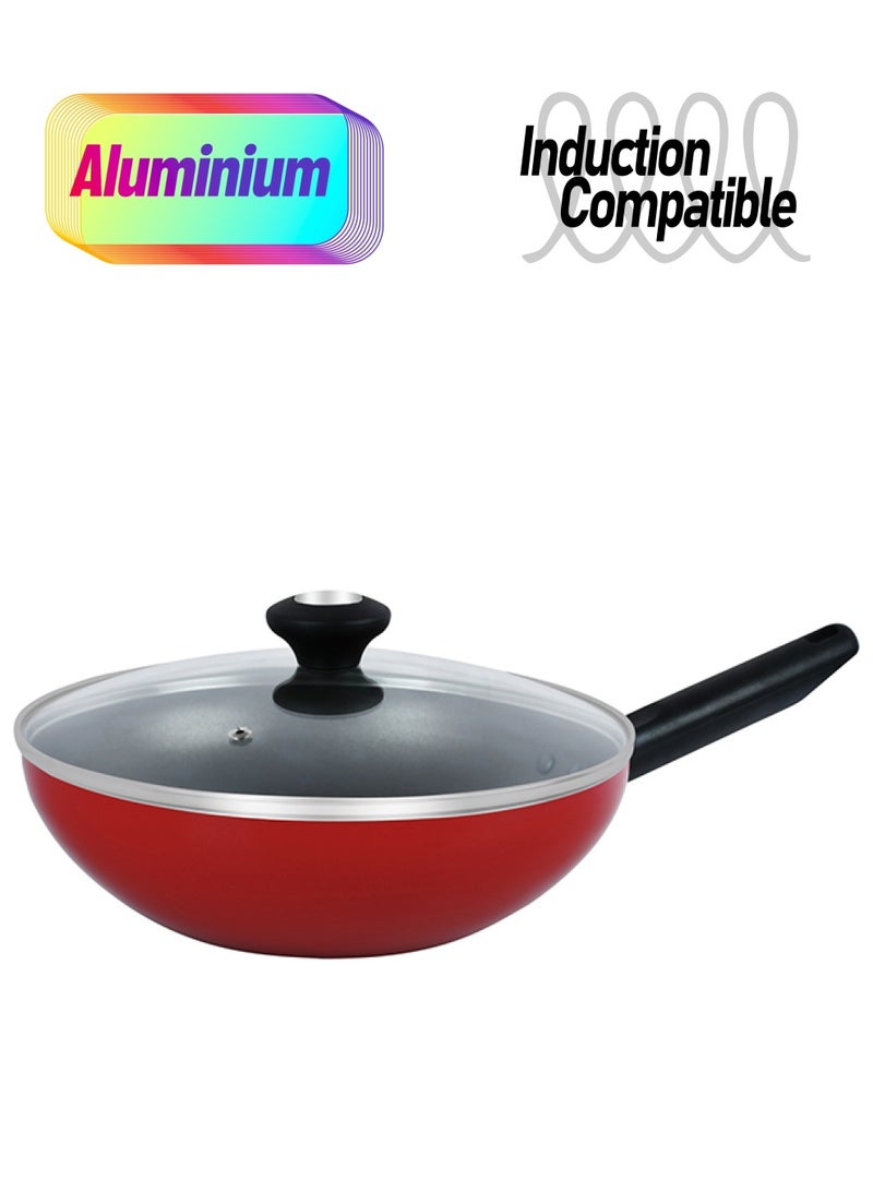 Prestige Classique Wok Glass Lid Red 26cm - Image 1