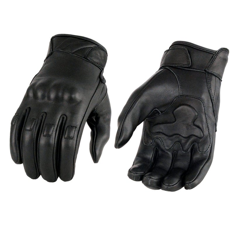 Milwaukee Leather MG7501 Mens Black Leather iTouch Screen Compatible Gel Palm Motorcycle Gloves WProtective Knuckle XLarge