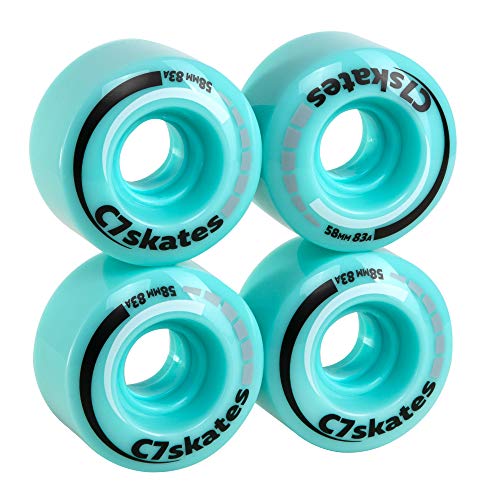 C SEVEN C7skates Premium Roller Skate Wheels (Aquamarine) - Image 1