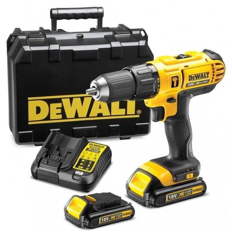 DeWalt 18V Li-Ion Cordless Compact Hammer Drill Driver, Yellow/Black, 13mm - Image 1