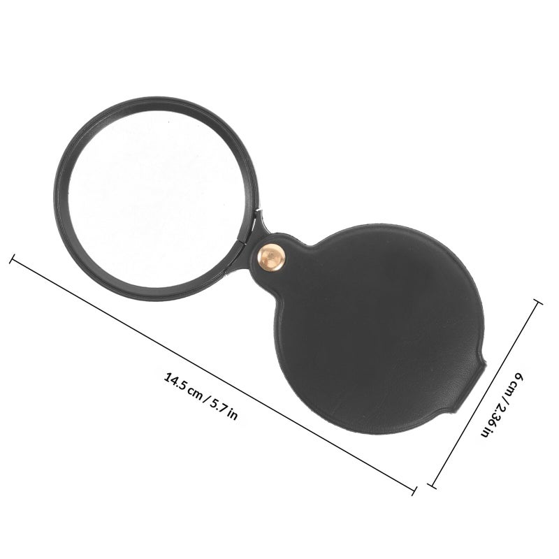 Foldable Handheld Magnifying Glass 60mm with Protective Cover for Reading and Outdoor Use - Image 3