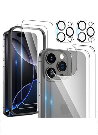 6 in 1 for iPhone 16 Pro Max Screen Protector, [2+2 Pack] iPhone 16 Pro Max Back Screen Protector with Front Screen Protector and Camera Lens Protector and Installation Alignment Frame, 9H Hardness, Ultra HD Clear Tempered Glass Film - pzsku/ZF292C77968C0C89D9B00Z/45/1744091110/4d182bcc-407b-45a1-9fa5-dba963768c57