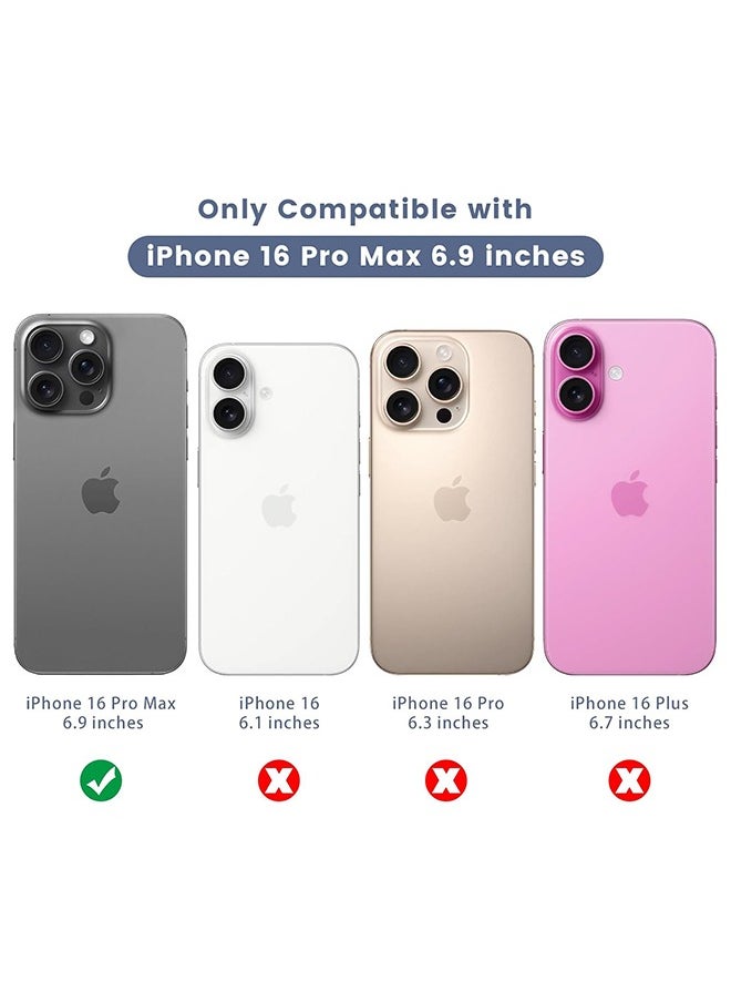 6 in 1 for iPhone 16 Pro Max Screen Protector, [2+2 Pack] iPhone 16 Pro Max Back Screen Protector with Front Screen Protector and Camera Lens Protector and Installation Alignment Frame, 9H Hardness, Ultra HD Clear Tempered Glass Film