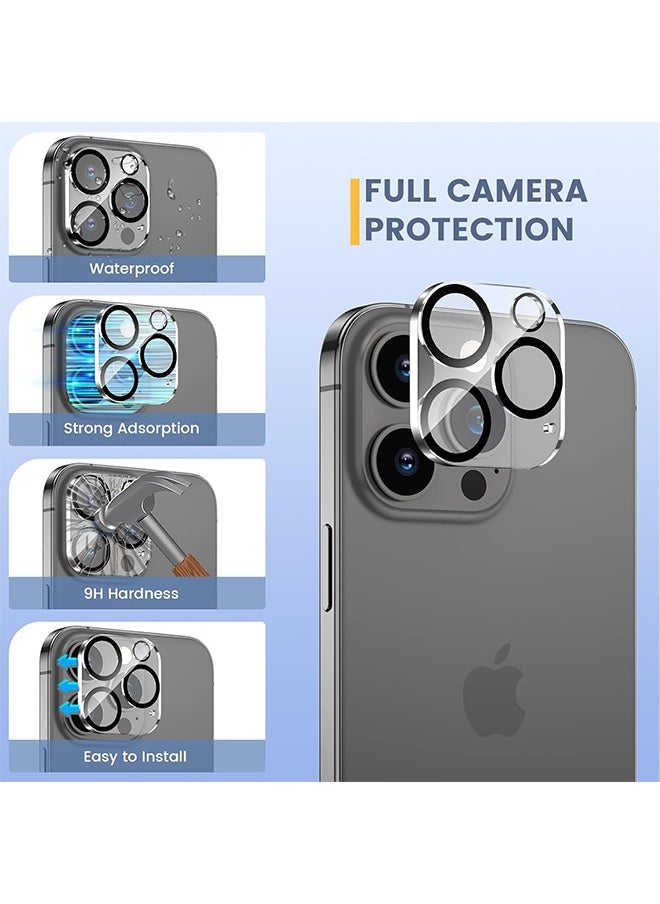 6 in 1 for iPhone 16 Pro Max Screen Protector, [2+2 Pack] iPhone 16 Pro Max Back Screen Protector with Front Screen Protector and Camera Lens Protector and Installation Alignment Frame, 9H Hardness, Ultra HD Clear Tempered Glass Film