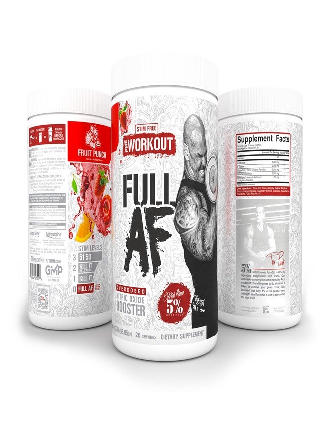 5% نيوتريشن مكمل غذائي قبل التمرين FullAF من 5% Nutrition | خالٍ من المنبهات مع ضخ دموي هائل | يحتوي على: إل-سيترولين، إل-تورين، نيتروسيجين، جليسرسايز (بنكهة الفواكه) - Image 2