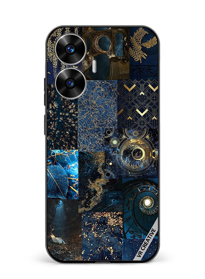 VR CREATIVE Protective Case Cover For Realme C55 Blue Neon College Design Multicolour - Image 1