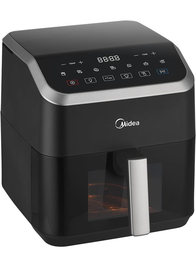 Midea Air Fryer With Digital Touch Control, 5L Capacity, X Cycloneair Technology, See Through Window, Frying, Grilling, Broiling, Roasting, Timer Up To 60 Mins Temperature Control 200°C 5 L 1500 W MAD-550F2APK Black - Image 2