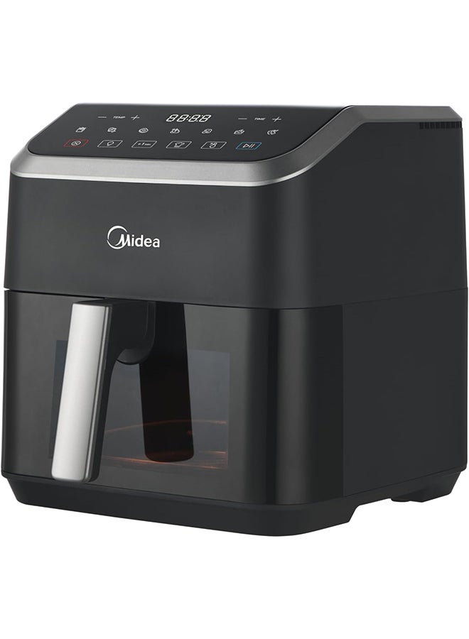 Midea Air Fryer With Digital Touch Control, 5L Capacity, X Cycloneair Technology, See Through Window, Frying, Grilling, Broiling, Roasting, Timer Up To 60 Mins Temperature Control 200°C 5 L 1500 W MAD-550F2APK Black - Image 3