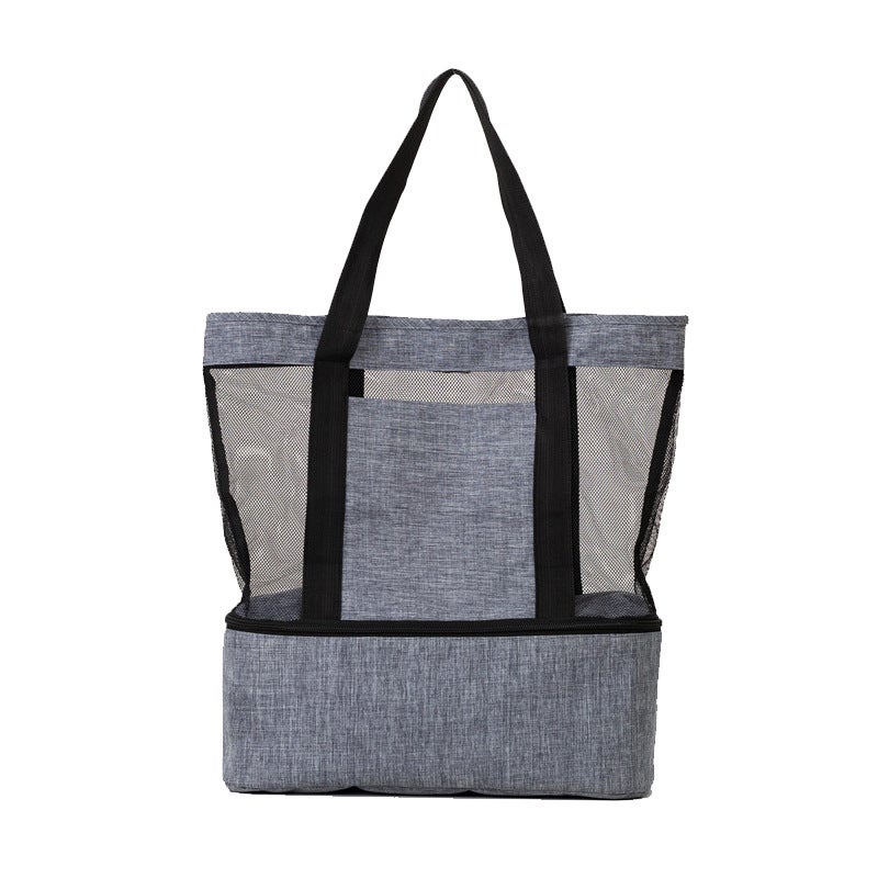 Large Breathable Beach Tote with Dry-Wet SeparationThickened gray without LOGO Thickened gray without LOGO 