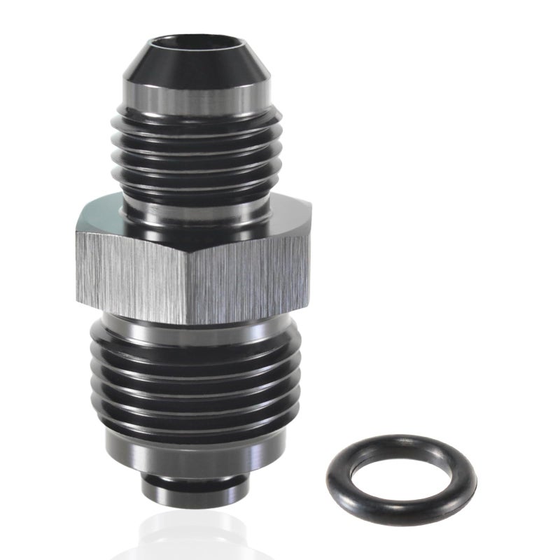 STPCTOU 6AN Steering Bump Tube Adapter to M18 X 15 ORingAN6 Male Flare Power Steering AdapterBlack Anodized - Image 3