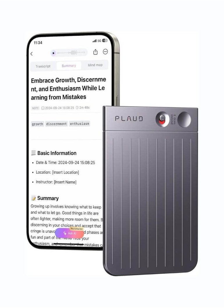 بلود مسجل صوت PLAUD Note AI | نسخ وتسجيل مدعوم بالذكاء الاصطناعي  - Image 1