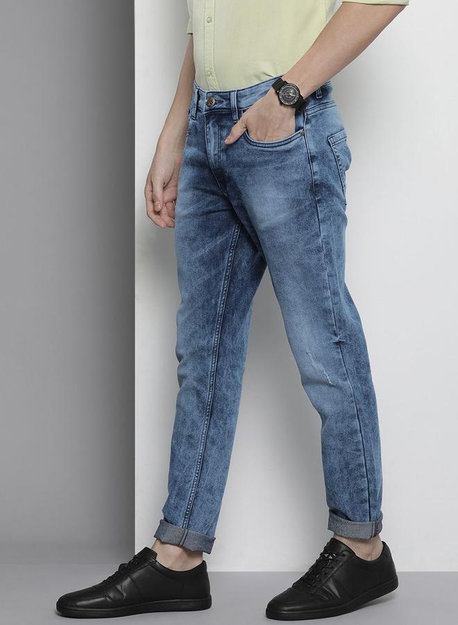 The Indian Garage Co Men Mid Rise Washed Slim Fit Jeans - Image 2