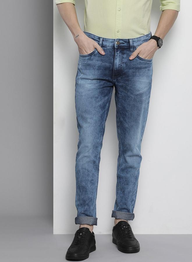The Indian Garage Co Men Mid Rise Washed Slim Fit Jeans - Image 1