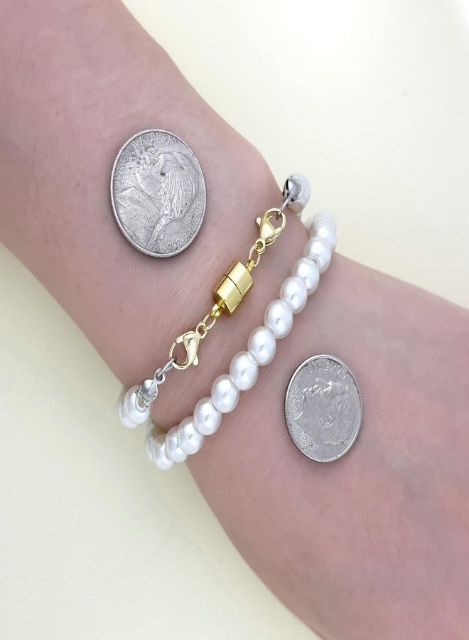 Qulltk مشابك مغناطيسية مزدوجة من Qulltk، مصنوعة من الذهب عيار 14 قيراطًا والفضة، تُستخدم لتمديد طول الأساور والقلائد. - Image 4