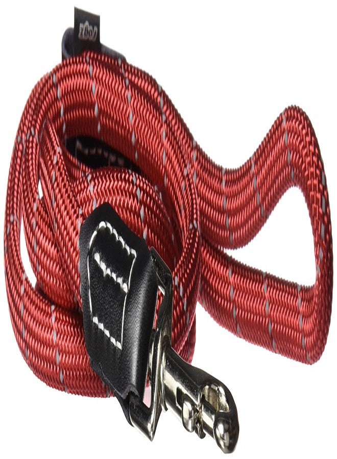Rogz Reflective Rope Dog Control Leash for Large Dogs, 5/8" Wide, 6' Long, Red - Image 1