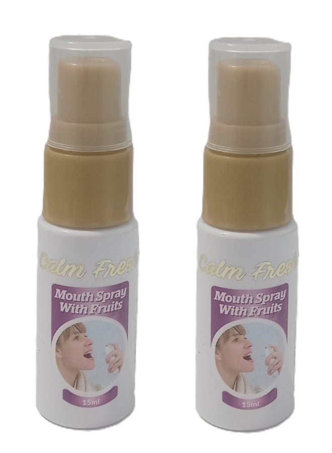 2 pcs Calm Fresh Mouth Spray With Fruits 15 Ml - Image 1