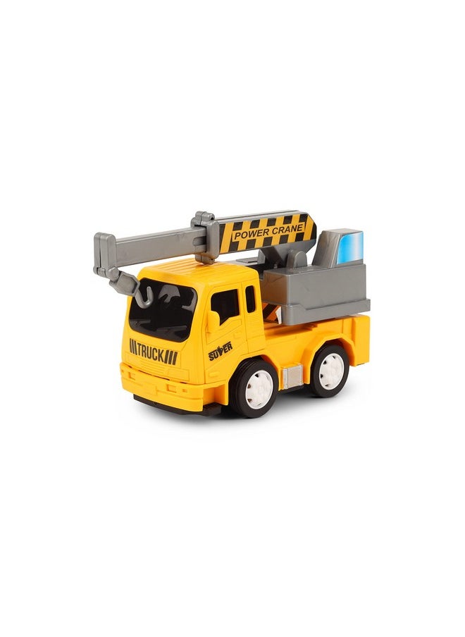 Toy Zone TOYZONE Friction Powered Mini Truck Series | Made in India | Friction Powered Toy | Unbreakable City Service Truck | Pull Back | Push & Go Crawling Toys (Contruction Vehicle Crane)  - Image 1