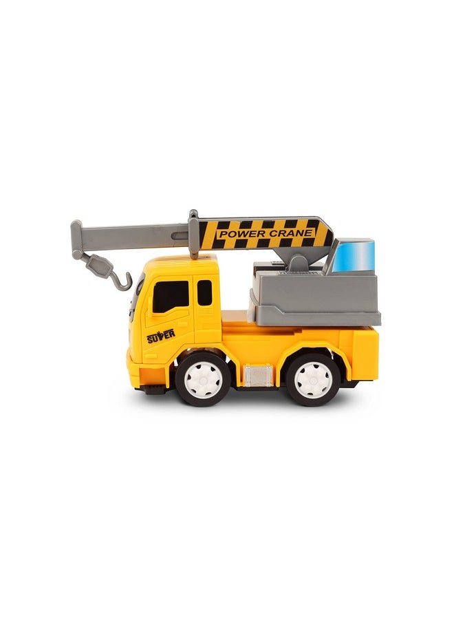Toy Zone TOYZONE Friction Powered Mini Truck Series | Made in India | Friction Powered Toy | Unbreakable City Service Truck | Pull Back | Push & Go Crawling Toys (Contruction Vehicle Crane)  - Image 2