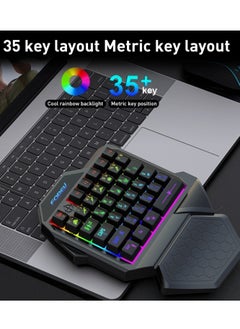 FOREV FV-F6 One-Hand Gaming Keyboard with wrist position and Ergonomic design – Rainbow Backlight – English keycaps layout – 35 Membrane Key- For PC/ Mobile / PS4-5 | Black - pzsku/ZF2933EFD83A778BA7689Z/45/_/1722554945/4e035983-b1cb-4cc3-9ede-bf2db8174358