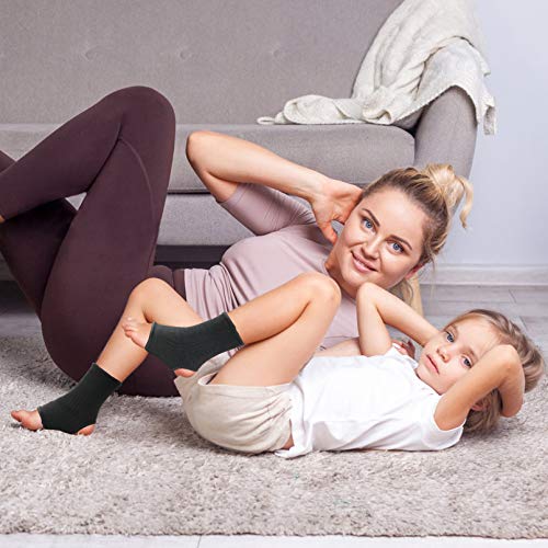 Luwint kid Compression Ankle Brace - Knitted Ankle Sleeve Sock Support for Sprains Arthritis Tendonitis Running Fitness, 1 Pair Black - Image 3