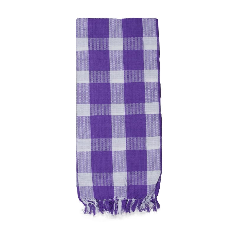ETHAZH ETHAZH Lotus Multicolor Checked Cotton Bath Towels 75 X 150 cm C1 Pack of 3  - Image 3