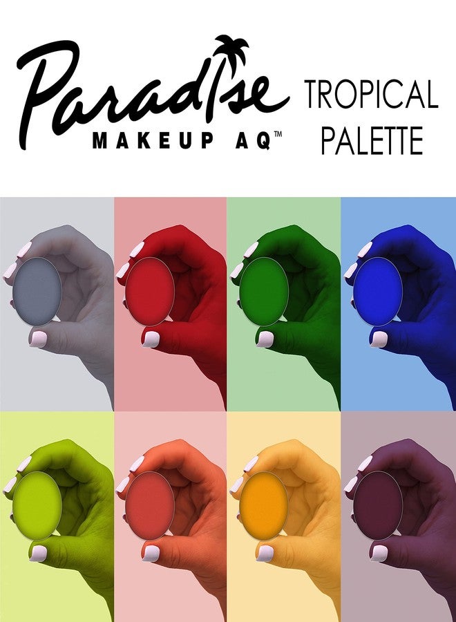 Mehron Makeup Paradise Makeup FX 8 Color Tropical Palette | Magnetic Refillable Body Paint & Face Paint Palette | Professional & Water Activated | Costumes, SFX, Halloween, & Cosplay - Image 3