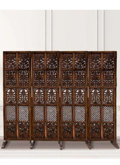 Wooden Twist Wooden Twist 4 Panel Royal Solid Wood Room Divider Wood Separator Wooden Partition  - Image 1