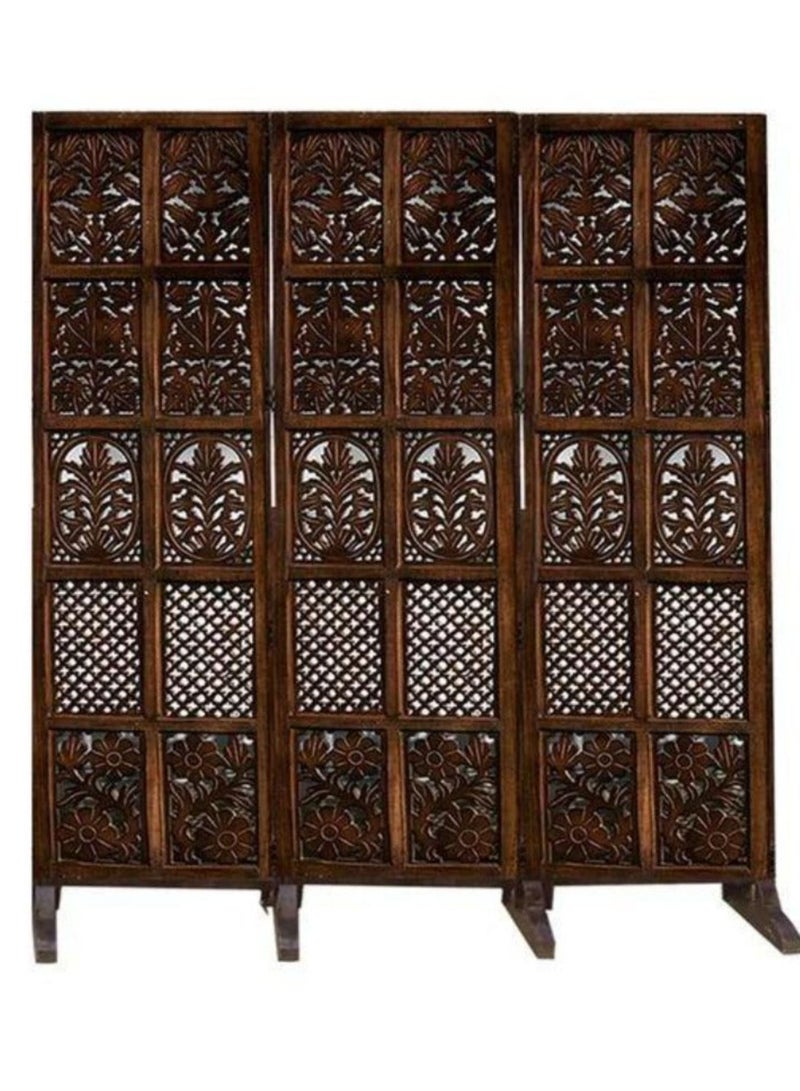 Wooden Twist Wooden Twist 4 Panel Royal Solid Wood Room Divider Wood Separator Wooden Partition  - Image 2