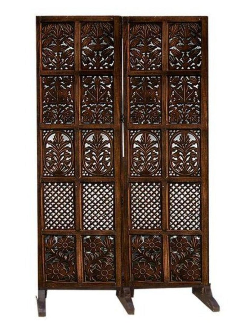Wooden Twist Wooden Twist 4 Panel Royal Solid Wood Room Divider Wood Separator Wooden Partition  - Image 3