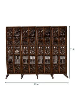 Wooden Twist Wooden Twist 4 Panel Royal Solid Wood Room Divider Wood Separator Wooden Partition  - Image 5