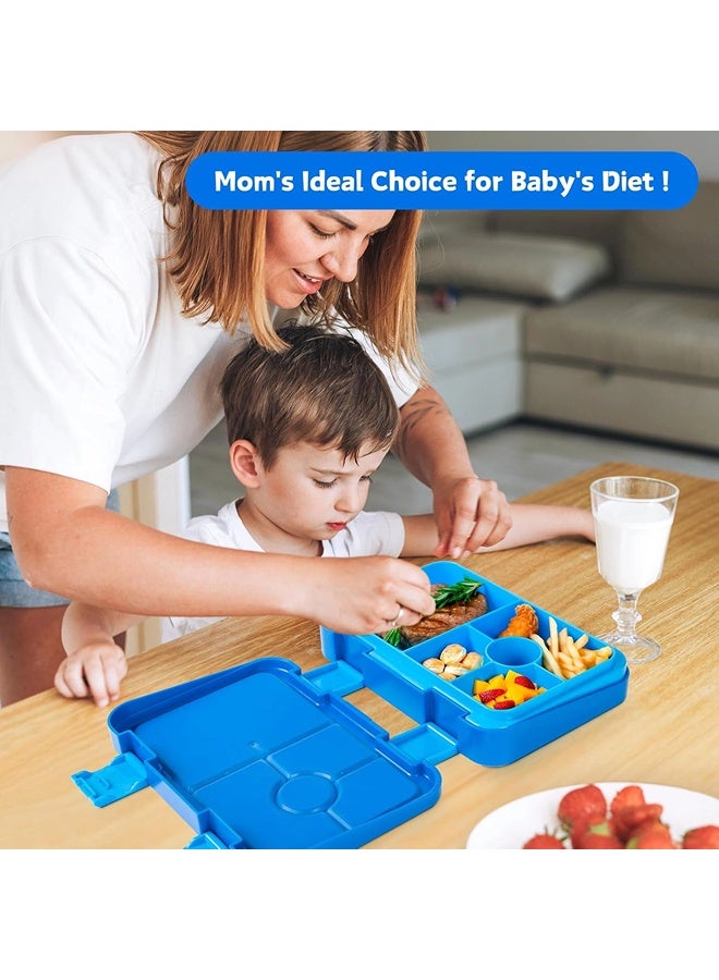 ShebSheb Bento Box with 5/6 Compartments,Leak-Proof Lunch Box for Kids & Toddlers,Removable Lunch Containers for School Sports Travel - Image 3